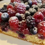['A close-up side view of a moist Lemon Berry Yogurt Cake, showcasing its texture and berry toppings.', 'Side view of Lemon Berry Yogurt Cake, highlighting layers of cake with fresh berries and lemon glaze.', 'Close-up of a slice of Lemon Berry Yogurt Cake, featuring vibrant mixed berries and a creamy frosting.', 'Detailed shot of a Lemon Berry Yogurt Cake with a bright yellow hue and colorful fruit toppings.']