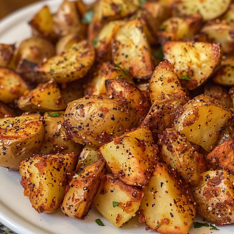 ['Close-up view of golden-brown diced potatoes in a bowl.', 'Side shot of crispy roasted diced potatoes garnished with herbs.', 'Juicy diced potatoes arranged in a serving dish, showing their texture.', 'Well-cooked, seasoned diced potatoes displayed on a wooden table.']