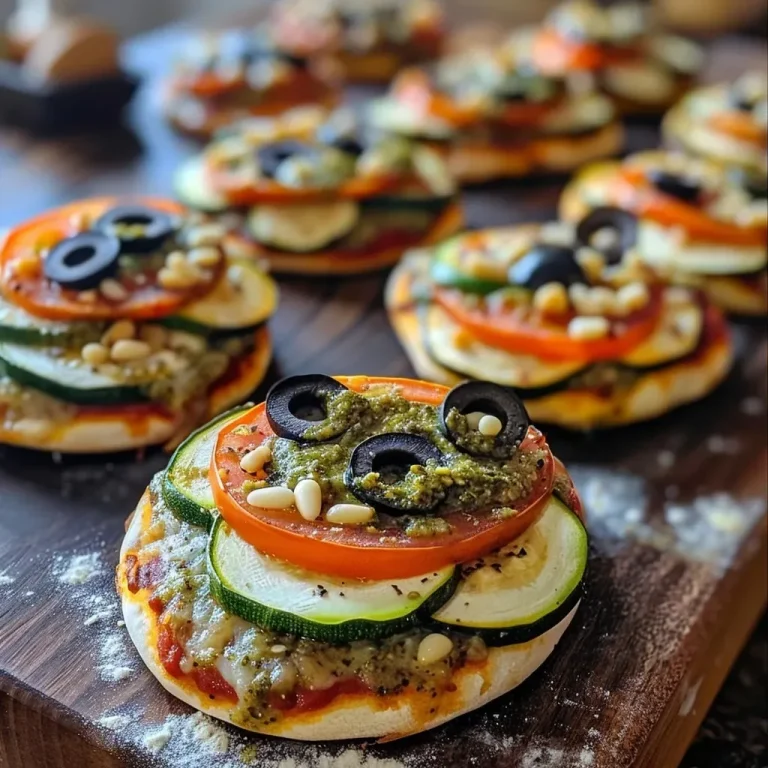 ['Close-up view of a vegan mini pizza topped with fresh vegetables and nuts.', 'Side angle of several vegan mini pizzas with colorful toppings on a wooden board.', 'Juicy vegan mini pizzas featuring sliced courgettes, cherry tomatoes, and arugula.', 'Assortment of vegan mini pizzas showcasing vibrant toppings and cheese alternative.']