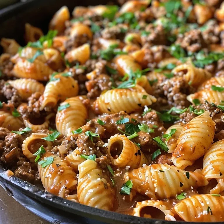 ['Close-up view of Creamy Beef and Shells in a bowl, showcasing pasta shells, ground beef, and creamy sauce.', 'Side angle image of a hearty dish of Creamy Beef and Shells, highlighting its creamy texture and garnishes.', 'Close-up shot featuring Creamy Beef and Shells plated, emphasizing the blend of pasta and rich sauce.', 'A mouthwatering side view of Creamy Beef and Shells, displaying juicy beef and pasta in a creamy sauce.']