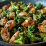 ['Close-up view of juicy garlic chicken with broccoli and spinach in a white bowl.', 'Side perspective of garlic chicken pieces surrounded by vibrant broccoli and fresh spinach.', 'Plate of garlic chicken with colorful broccoli florets and tender spinach leaves.', 'Succulent garlic chicken cubes accompanied by steamed broccoli and spinach on a wooden table.']