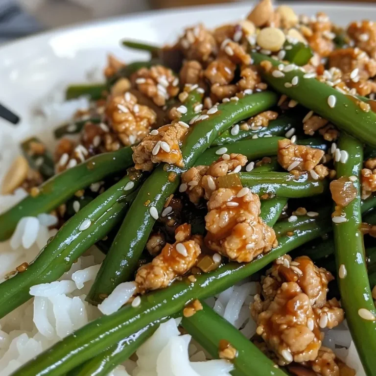 ['Close-up view of a colorful Garlic Green Bean and Turkey Stir Fry with garlic and green beans visible.', 'Juicy Garlic Green Bean and Turkey Stir Fry featuring bright green beans and ground turkey.', 'Side angle of a vibrant stir fry with green beans, garlic, turkey, and sesame seeds.', 'Detailed close-up of a Garlic Green Bean and Turkey Stir Fry dish with garlic slices and turkey meat.']