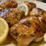 ['Juicy Honey Baked Chicken pieces glistening with glaze.', 'Side view of Honey Baked Chicken showcasing a caramelized exterior.', 'Close-up of golden-brown chicken pieces coated in honey.', 'Succulent fried chicken with a shiny honey glaze on a plate.']