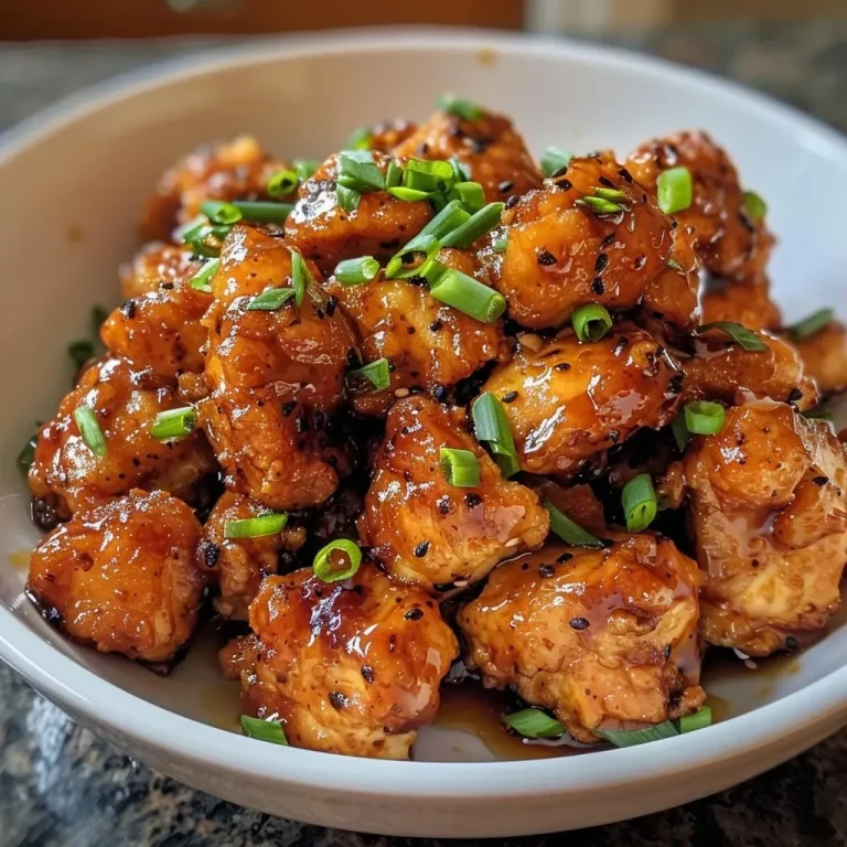 ['Close-up of Honey Butter Chicken, showcasing juicy, golden-brown chicken pieces glazed with honey butter sauce.', 'Side view of a plate of Honey Butter Chicken garnished with sliced green onions, highlighting the rich, sticky glaze.', 'Juicy Honey Butter Chicken displayed on a white plate, with visible honey butter sauce and green onion garnish.', 'A delicious portion of Honey Butter Chicken, focusing on the crispy exterior and shiny glaze, served on a rustic surface.']
