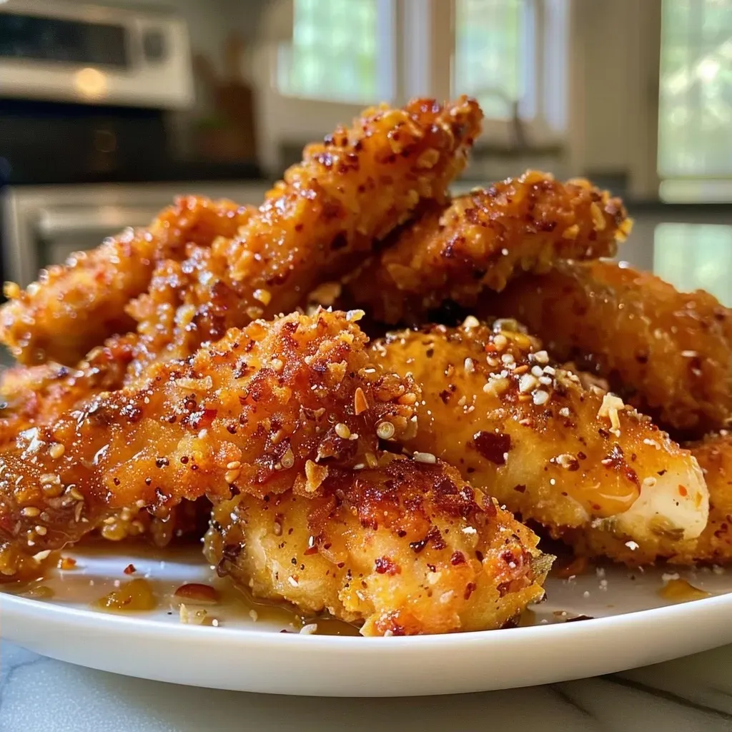 ['Close-up view of tender honey garlic chicken served on a plate.', 'Juicy diced chicken thighs in a glossy honey garlic sauce with green onions.', 'Side view of a delicious honey garlic chicken dish garnished with green onions.', 'Mouthwatering honey garlic chicken with a rich glaze, showcasing the ingredients.']