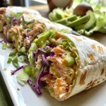 ['A close-up view of a Hot Honey Salmon Wrap filled with fresh ingredients.', 'Side view of a juicy Hot Honey Salmon Wrap showcasing vibrant vegetables and salmon.', 'Detailed shot of a Hot Honey Salmon Wrap with avocados and lettuce peeking out.', 'Close-up image of a Hot Honey Salmon Wrap highlighting the shiny honey glaze.']