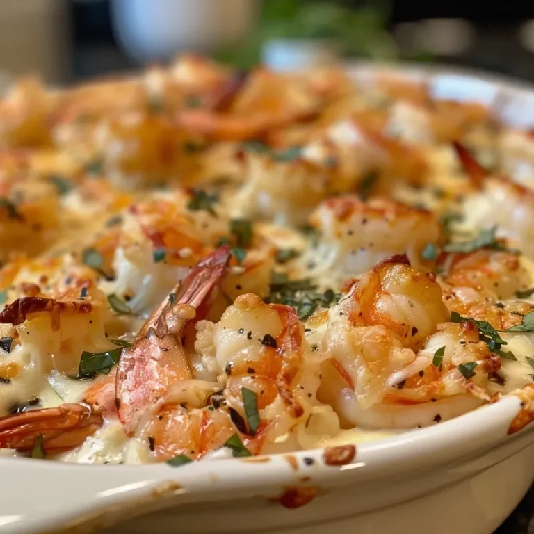 ['Close-up shot of a creamy Keto Shrimp & Cheese Casserole with melted cheese on top.', 'Side view of a bubbling Keto Shrimp & Cheese Casserole, showcasing shrimp and cheese layers.', 'Delicious Keto Shrimp & Cheese Casserole served in a dish, highlighted by a cheesy texture and shrimp pieces.', 'Juicy Keto Shrimp & Cheese Casserole, featuring a vibrant blend of shrimp and cheese on a plate.']