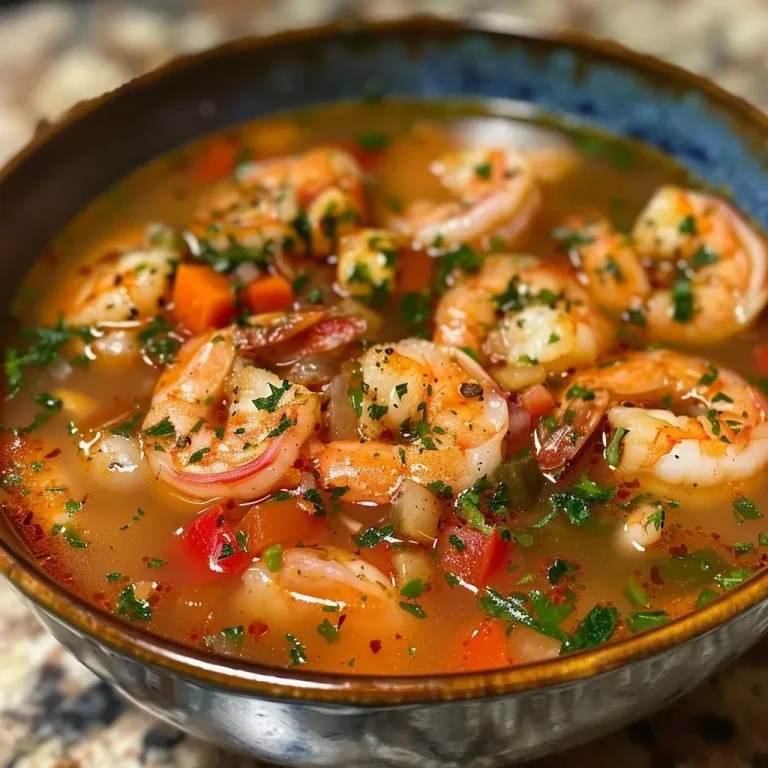 ['Close-up view of a vibrant Mediterranean shrimp soup in a bowl, showcasing shrimp, vegetables, and herbs.', 'Side angle of a steaming bowl of Mediterranean shrimp soup filled with fresh greens and shrimp.', 'Detailed image of a hearty Mediterranean shrimp soup featuring colorful ingredients and garnishes.', 'Close-up of a delicious shrimp soup, highlighting the textures of shrimp, tomatoes, and greens.']