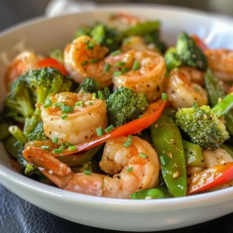 ['Close-up view of a colorful shrimp stir fry with vegetables.', 'Juicy shrimp stir fry featuring a variety of fresh vegetables in a pan.', 'Side view of a vibrant shrimp stir fry, showcasing shrimp and colorful veggies.', 'Detailed image of a shrimp stir fry prepared with colorful ingredients.']