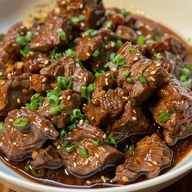 ['Close-up view of juicy Slow Cooker Honey Garlic Beef in a bowl.', 'Side angle photo of tender beef chunks glazed with honey garlic sauce.', 'Succulent pieces of beef surrounded by a savory honey garlic sauce.', 'Appetizing close-up of beef stew with a shiny caramelized glaze.']