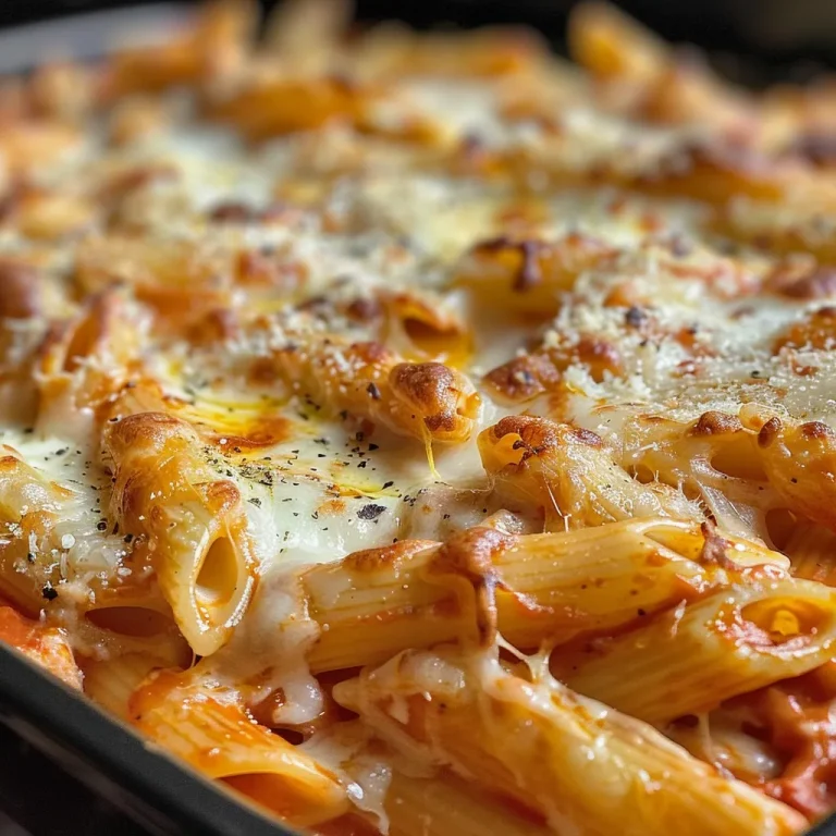 ['A side view of a cheesy baked penne casserole with bubbling cheese and a golden crust.', 'Close-up of a creamy baked penne dish, layered with melted cheeses and garnished with herbs.', 'A plated portion of cheesy baked penne casserole, showcasing gooey cheese and pasta.', 'A rich, golden-brown cheesy baked penne casserole, highlighting its creamy texture and ingredients.']