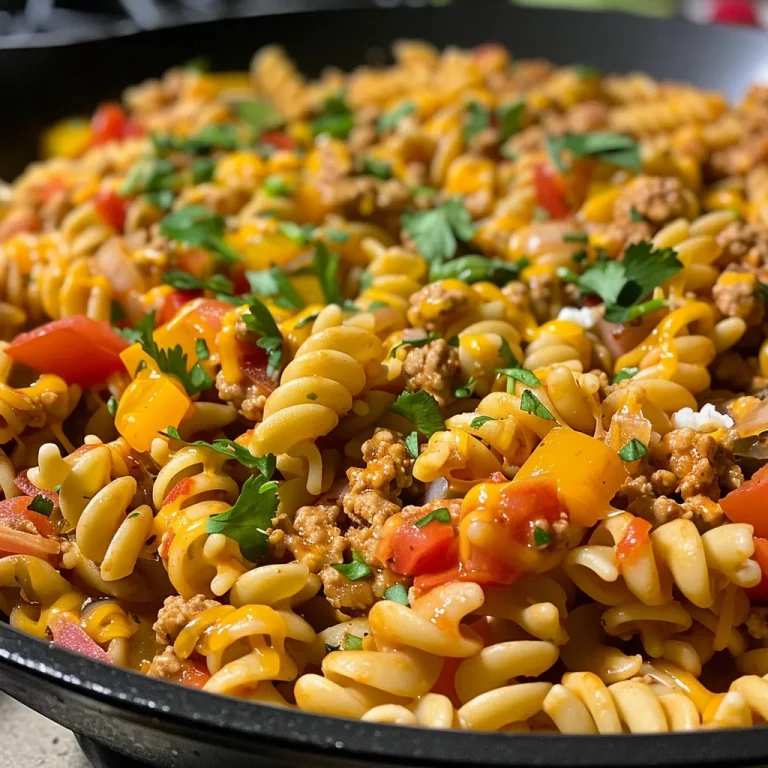 ['Close-up view of creamy cheddar turkey taco pasta with vibrant yellow bell pepper and garnished with cilantro.', 'A side view of a bowl filled with creamy cheddar turkey taco pasta, showcasing the ingredients and texture.', 'Juicy turkey taco pasta dish with melted cheddar cheese, served in a rustic bowl, highlighting colorful diced vegetables.', 'Rich creamy cheddar pasta with ground turkey, diced tomatoes, and a sprinkle of cilantro, captured in natural light.']