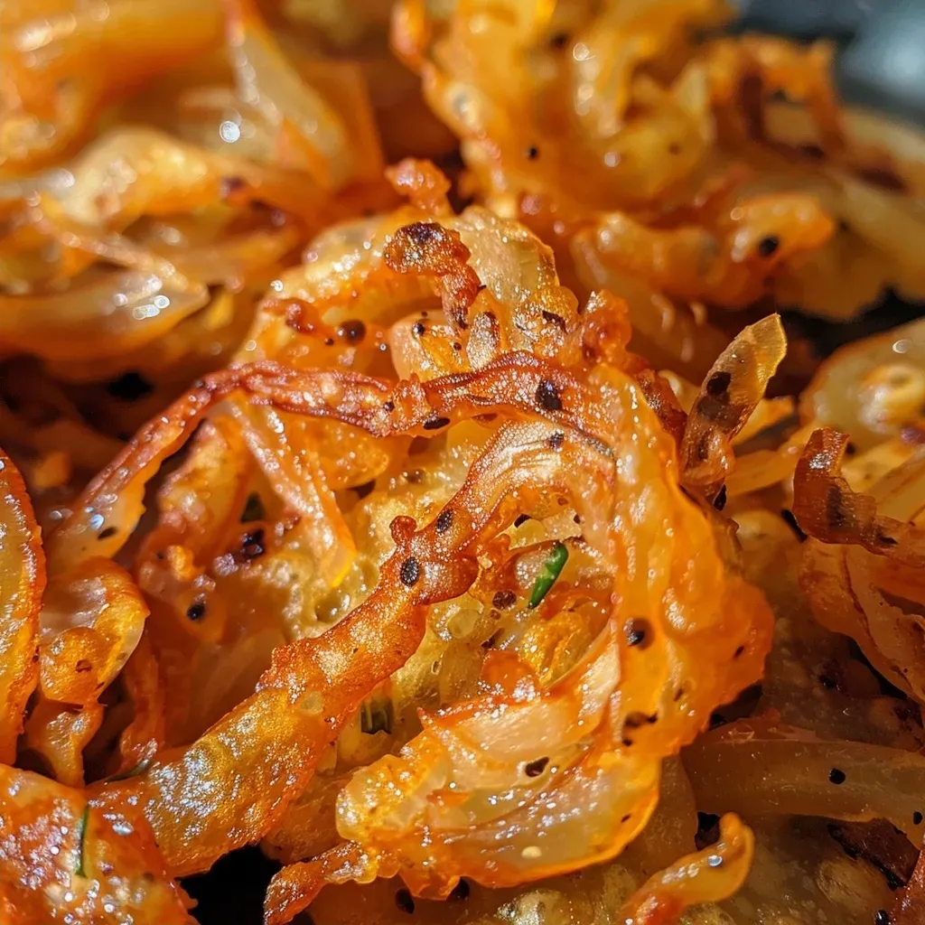 Side profile of an Amish onion fritter, highlighting its texture and deep-fried appearance.