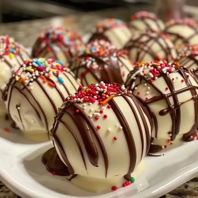 Indulge in the Sweet Joy of Banana Split Truffles Close-up view of Banana Split Truffles topped with sprinkles and a cherry candy.