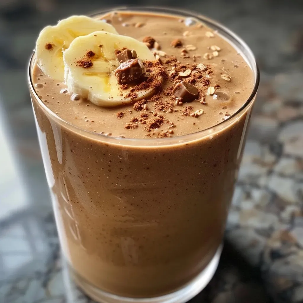 Side profile of a Chai Smoothie, showcasing its thick texture and rich color.