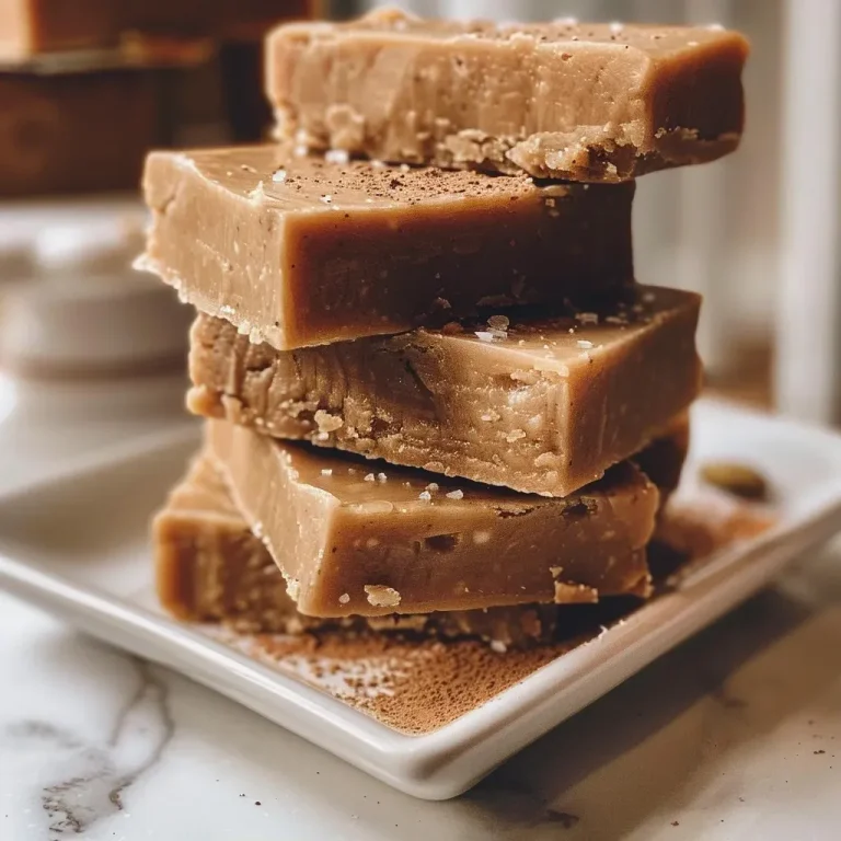 Indulge in the Warmth of Dirty Chai Spiced Fudge A close-up, side view of a glossy piece of Dirty Chai Spiced Fudge showcasing its rich texture.