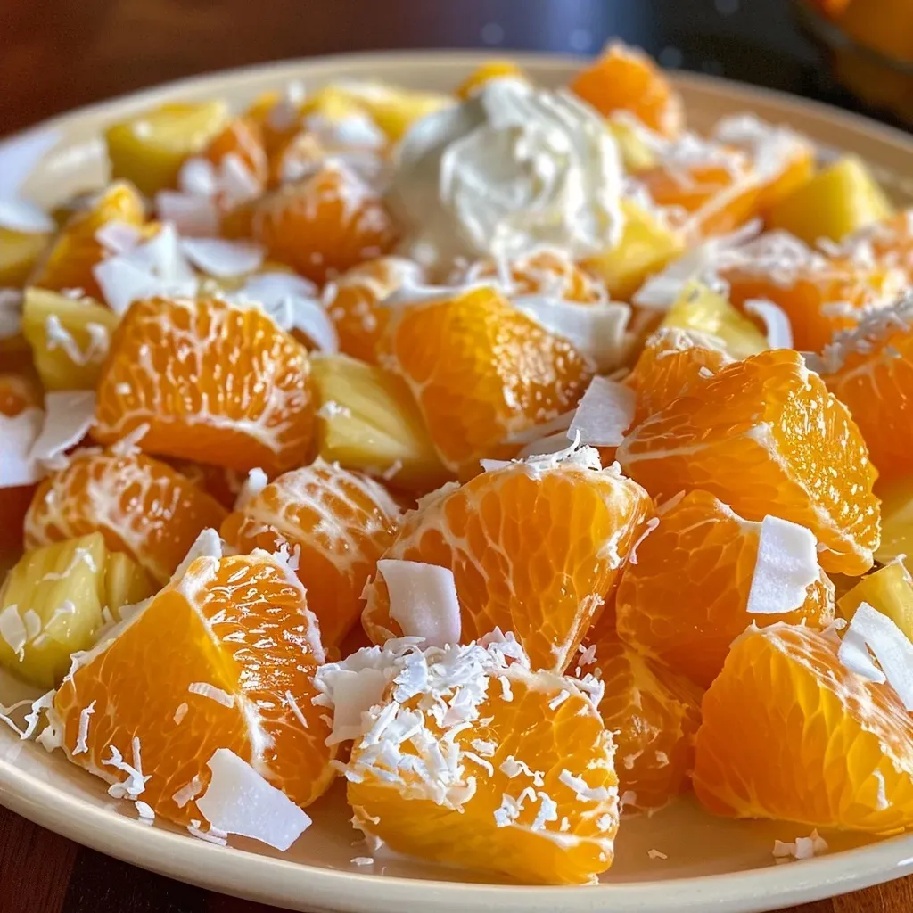 Side view of vibrant Healthy Candy Corn featuring fresh fruits and coconut toppings.