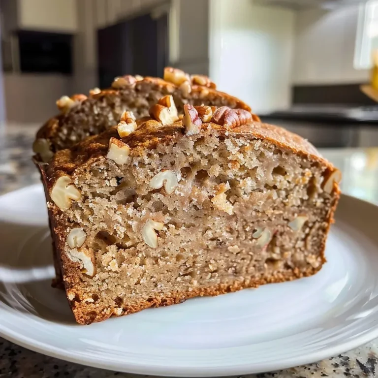 Nourishing Traditions: Crafting High Protein Apple Pecan Bread for Heart and Soul Close-up side view of a moist apple pecan bread loaf, showcasing its texture and ingredients.