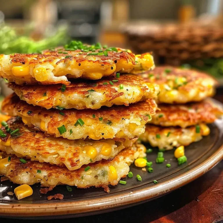 Close-up view of golden-brown cheddar corn fritters, showcasing their crispy exterior.