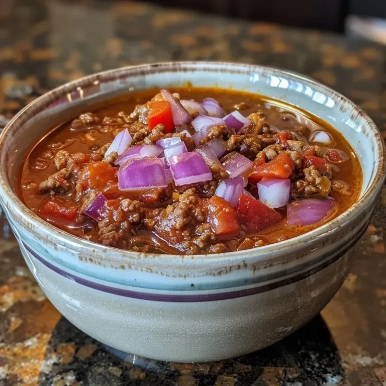 Savor the Flavor: Crafting a Keto Chili You’ll Crave A close-up view of a bowl of Keto chili with various ingredients visible.