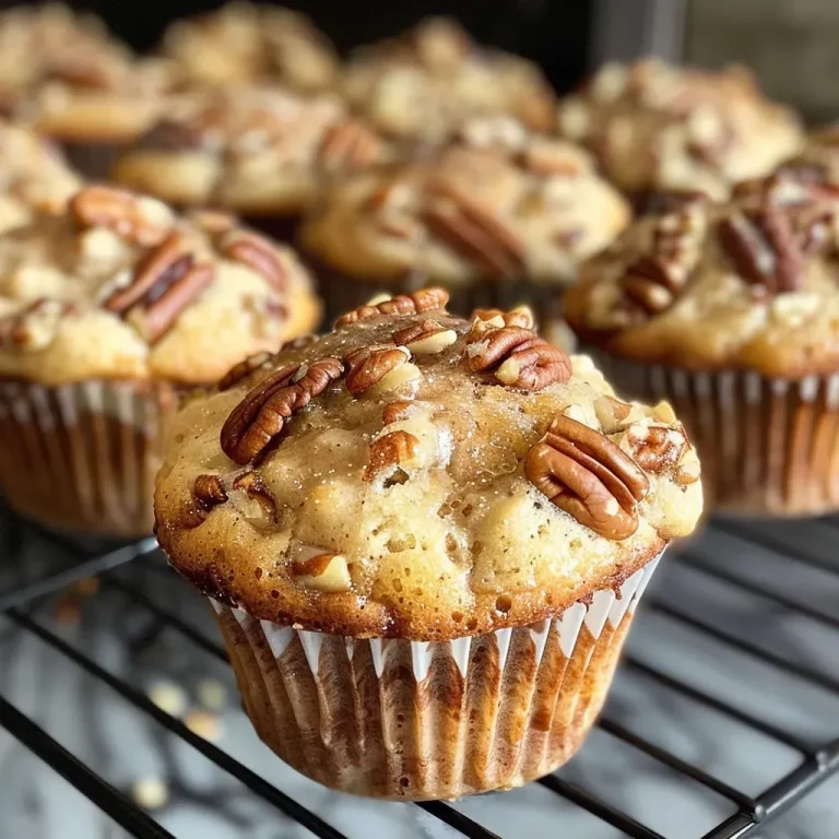 Wholesome Indulgence: Baking Maple Pecan Greek Yogurt Muffins with Love Close-up side view of moist Maple Pecan Greek Yogurt Muffins with a golden brown top, displaying chopped pecans.