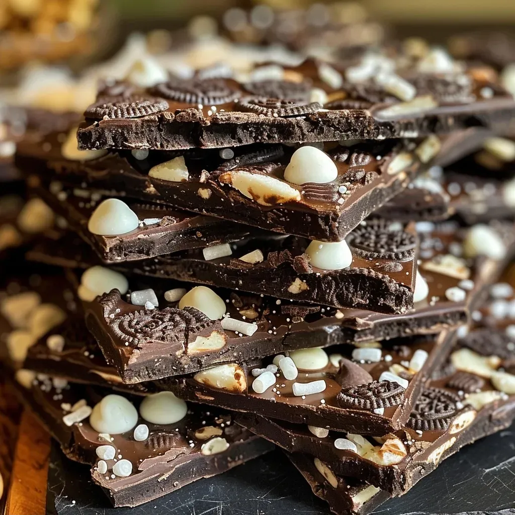 Side view of a delicious Mummy Bark treat decorated with candy eyes on a wooden surface.