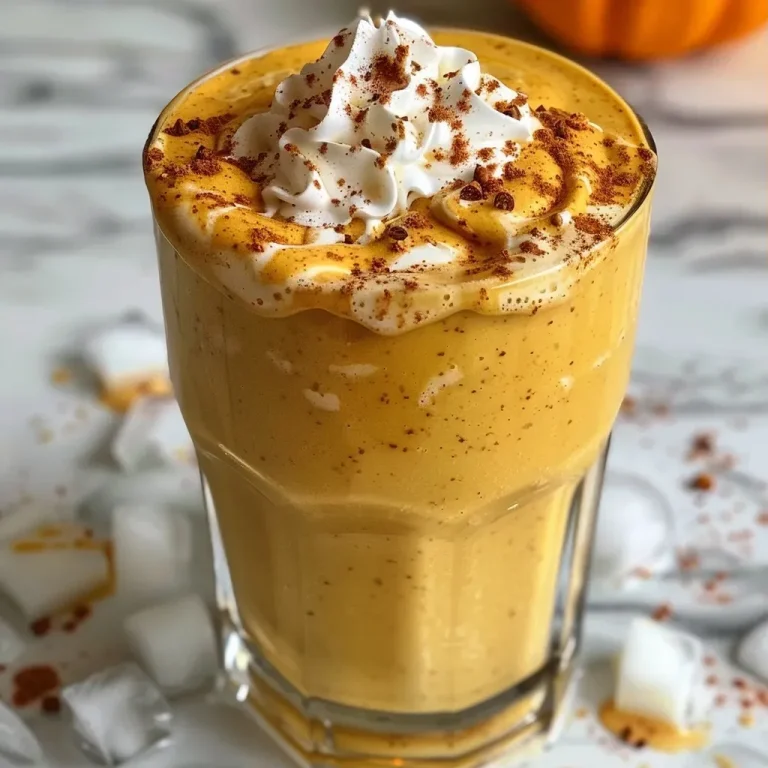 Savor the Season: A Nourishing Protein Pumpkin Pie Shake Recipe Close-up view of a creamy Protein Pumpkin Pie Shake with whipped cream on top.