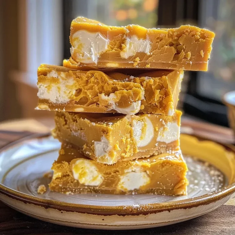 Close-up view of a piece of Pumpkin Fudge with a smooth texture.