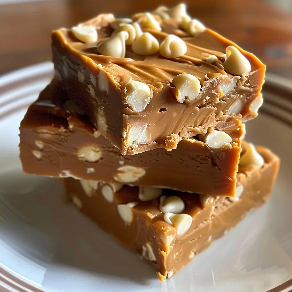 Side view of a slice of Pumpkin Fudge showcasing its creamy layers.