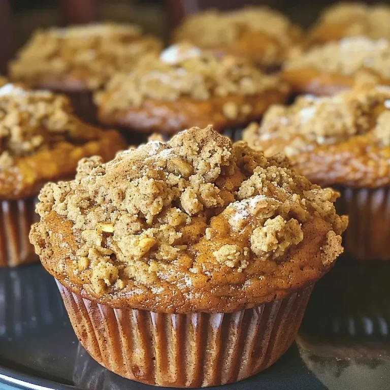 Close-up side view of a golden-brown Pumpkin Protein Muffin, showcasing its moist texture.