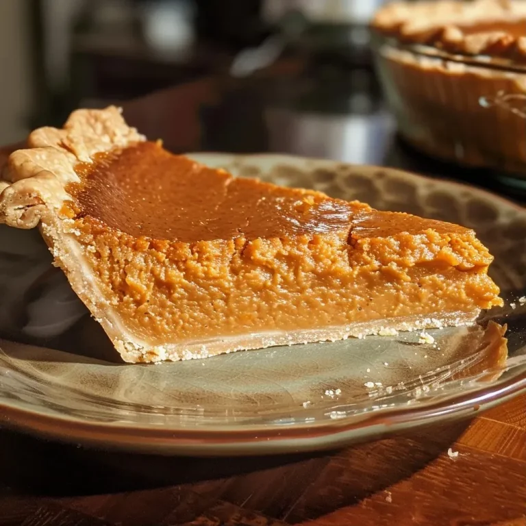 Unveiling the Comfort of Sweet Potato Pie: A Journey into Tradition and Flavor Side view of a golden brown Sweet Potato Pie in a deep dish crust.