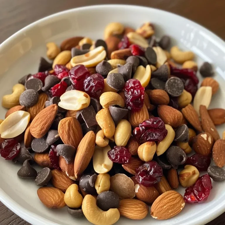 Crafting the Ultimate Trail Mix: A Nutty Adventure Awaits Close-up view of a colorful trail mix featuring almonds, cashews, peanuts, cranberries, and chocolate chips.